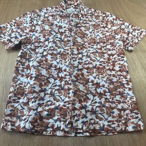 Weatherproof Vintage Washable Linen Button-Up Shirt Men’s Large SS Floral